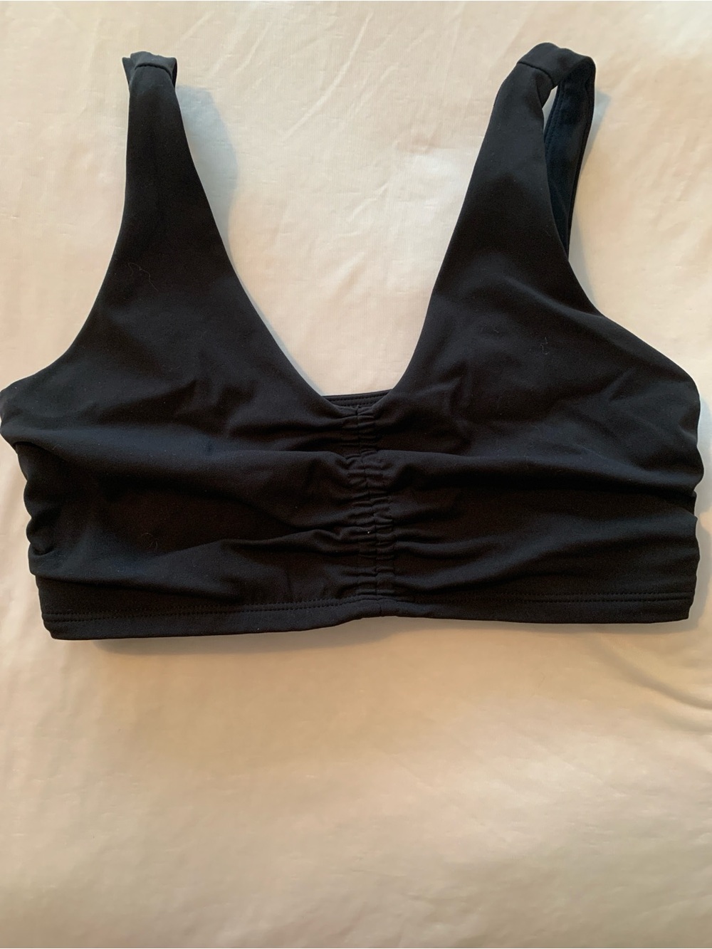 Black Women's Seamless Ruched Front Bralette Size XS